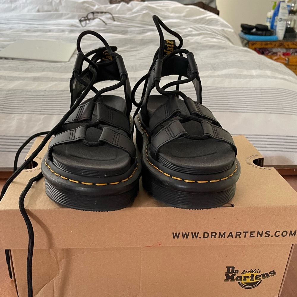 Dr. Martens Nartilla Gladiator Ankle Wrap Platform Sandals- SZ 6